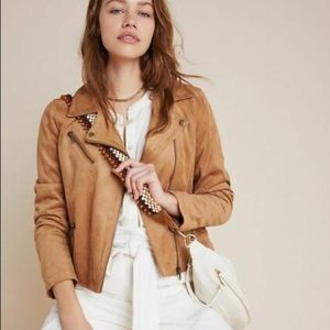 Lucie Sueded Tie-dye Moto Jacket, NWT, size S